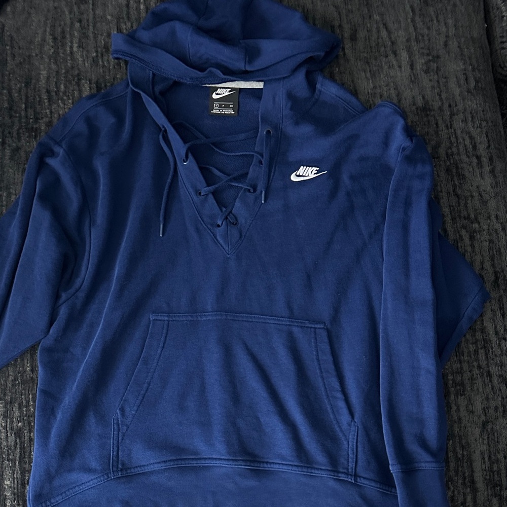 Nike Deep Blue Lace-Up Hoodie
